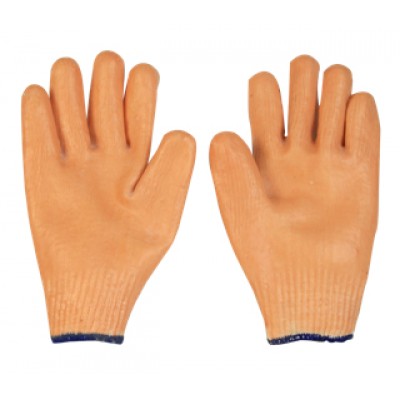 ถุงมือผ้าเคลือบยางพารา#ส้ม /C